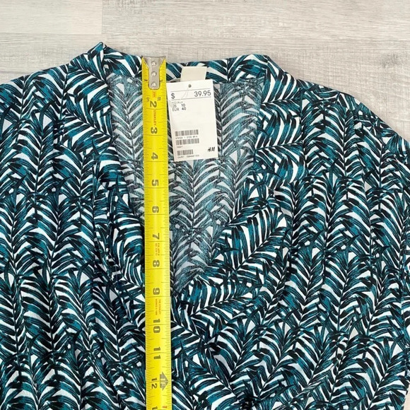 H&M Tropical Teal Green Print Romper Size 10 with Capped Sleeves NWT - Picture 3 of 15